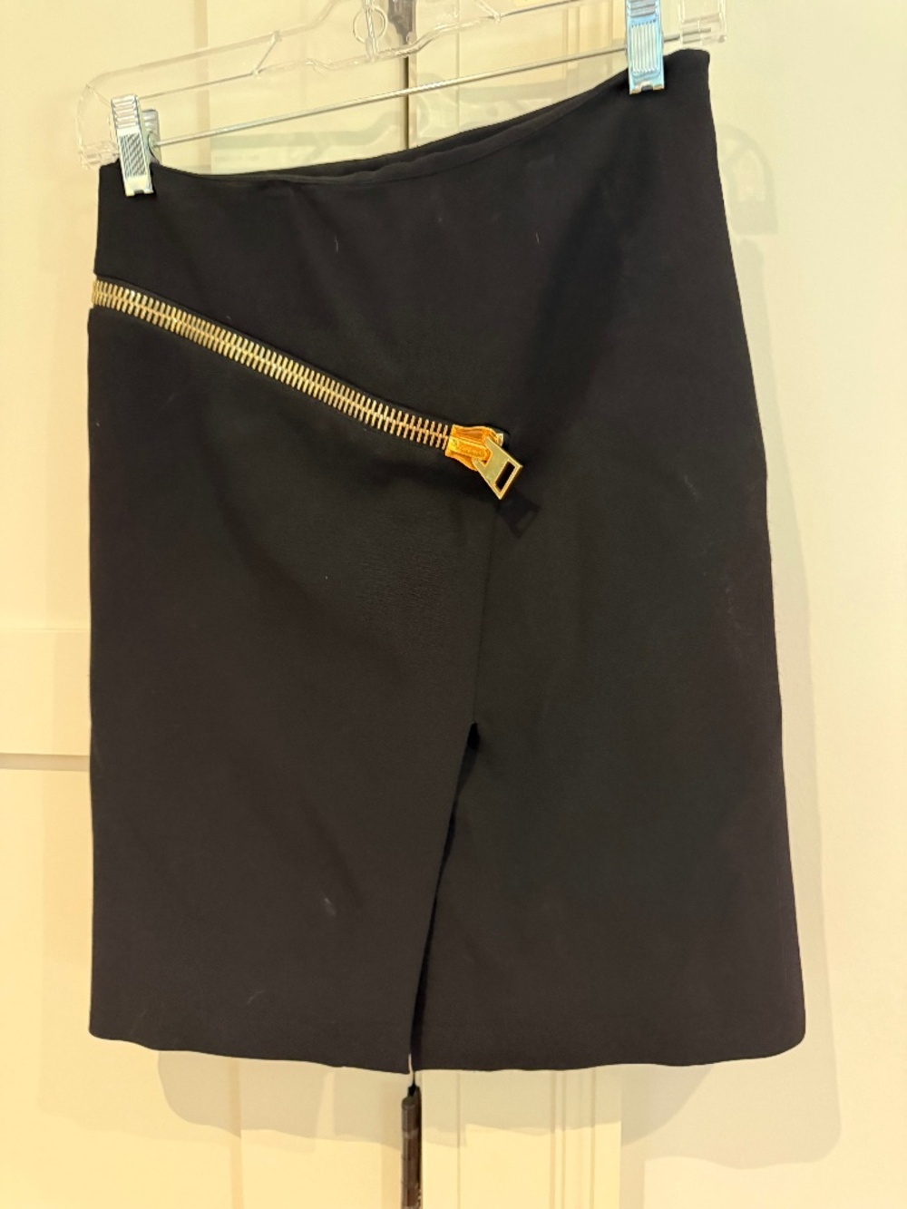 Tom Ford Skirt with Gold Tone Front Zipper 40
